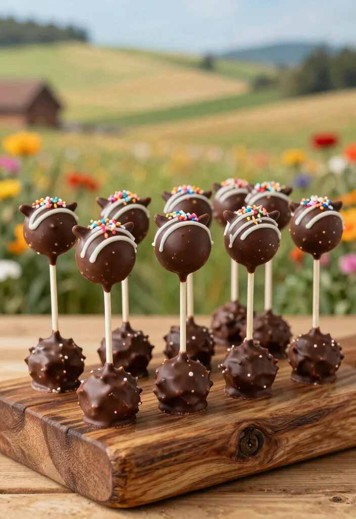 16 Cow Cake Pops Ideas Farm Cute Treats - 5. Chocolate-Dipped Cow Cake Pops 1