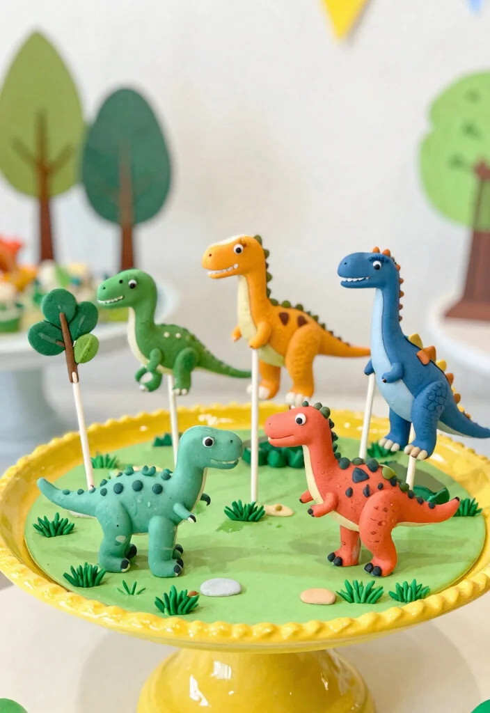 16 Dinosaur Cake Pops Ideas: Cute Prehistoric Bites - 15. Dino Adventure Cake Pops 1