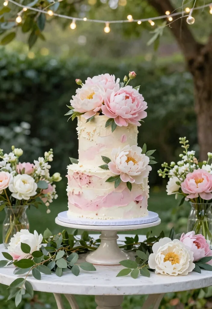16 Floral Cake Birthday Ideas: Soft Romantic Designs for Garden Parties - 1. Pastel Peony Delight 1