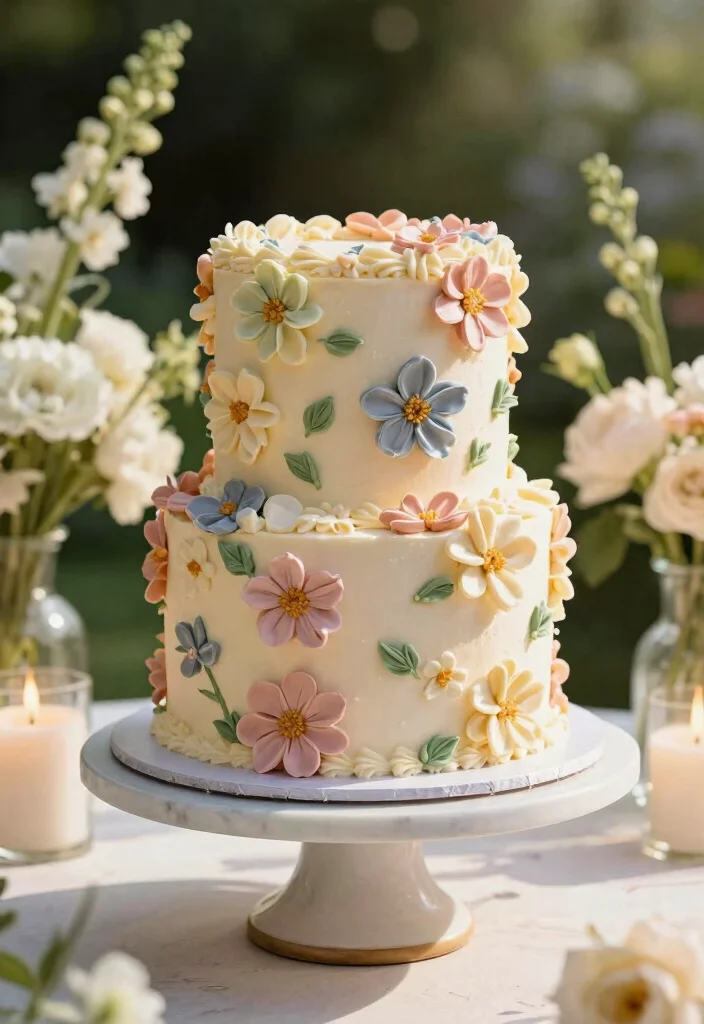 16 Floral Cake Birthday Ideas: Soft Romantic Designs for Garden Parties - 5. Elegant Floral Buttercream Cake 1