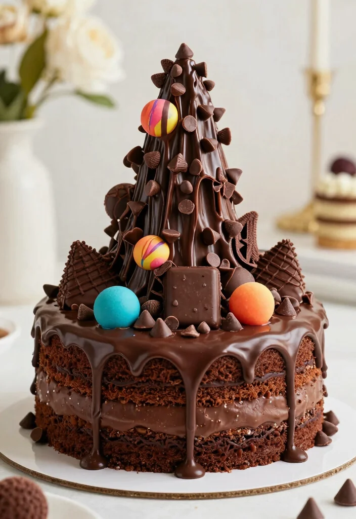 16 Fun Modern Designs for 19th Birthday Cakes - 10. Chocolate Explosion Cake 1