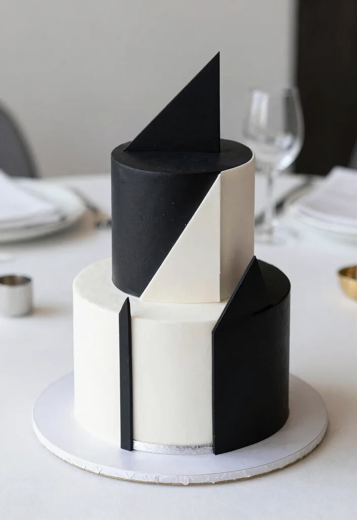 16 Fun Modern Designs for 19th Birthday Cakes - 3. Minimalist Geometric Cake 1