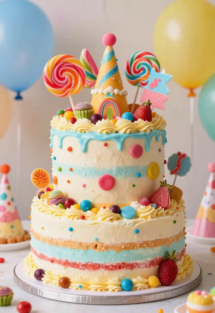 16 Fun Modern Designs for 19th Birthday Cakes - 6. Candyland Cake 1