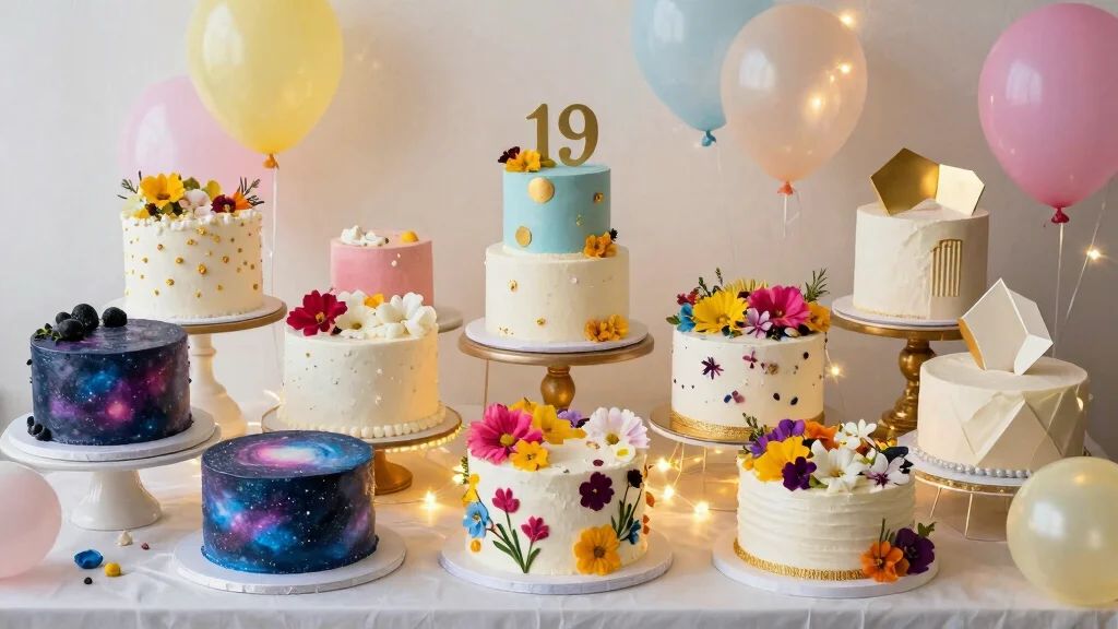 16 Fun Modern Designs for 19th Birthday Cakes