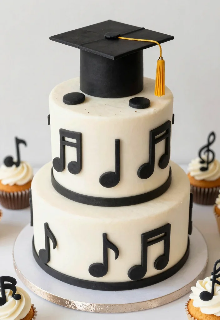 16 Graduation Cake Topper Ideas Proud Milestone Decor - 11. Music Note Cake Topper 1