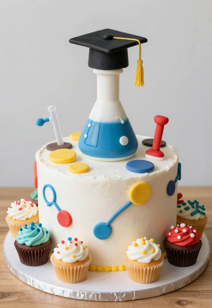 16 Graduation Cake Topper Ideas Proud Milestone Decor - 14. Science Flask Cake Topper 1
