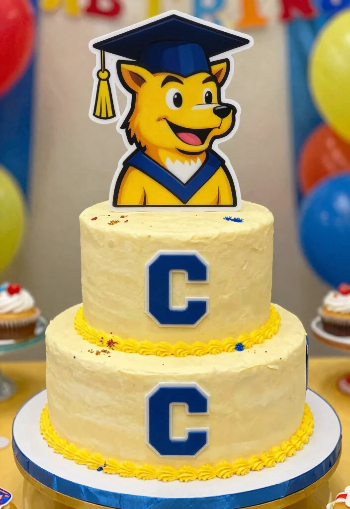 16 Graduation Cake Topper Ideas Proud Milestone Decor - 7. School Mascot Cake Topper 1