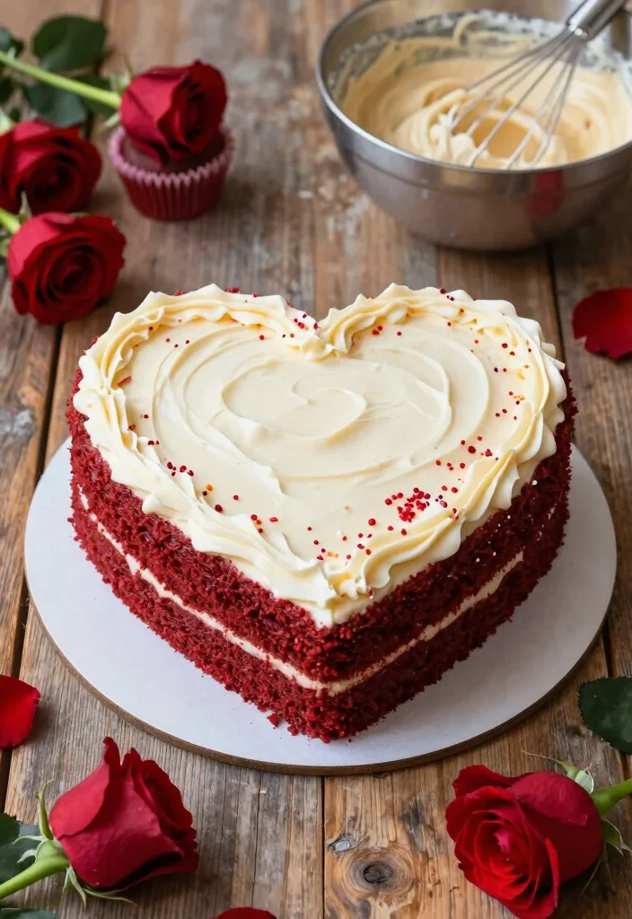 16 Heart Cookie Cake Ideas to Add Sweet Fun to Special Occasions - 1. Classic Red Velvet Heart Cake 1