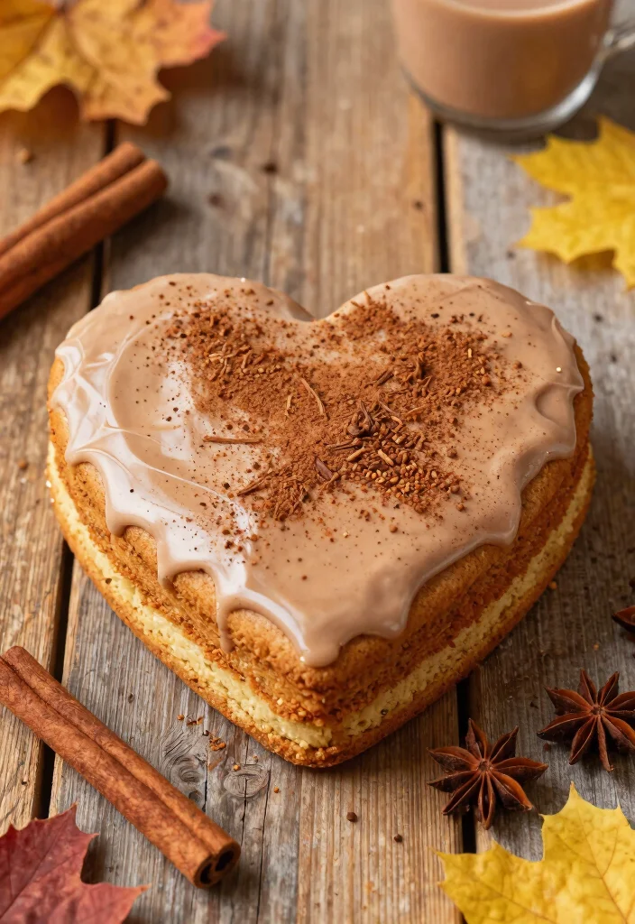 16 Heart Cookie Cake Ideas to Add Sweet Fun to Special Occasions - 11. Spice Chai Heart Cake 1