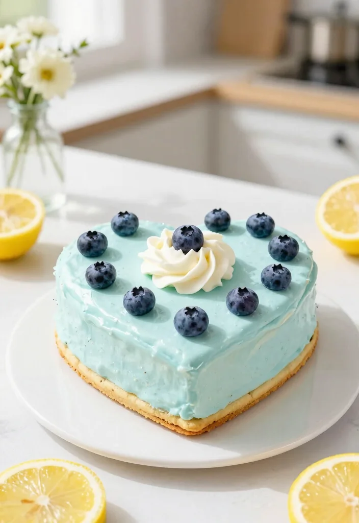 16 Heart Cookie Cake Ideas to Add Sweet Fun to Special Occasions - 5. Lemon Blueberry Heart Cookie Cake 1