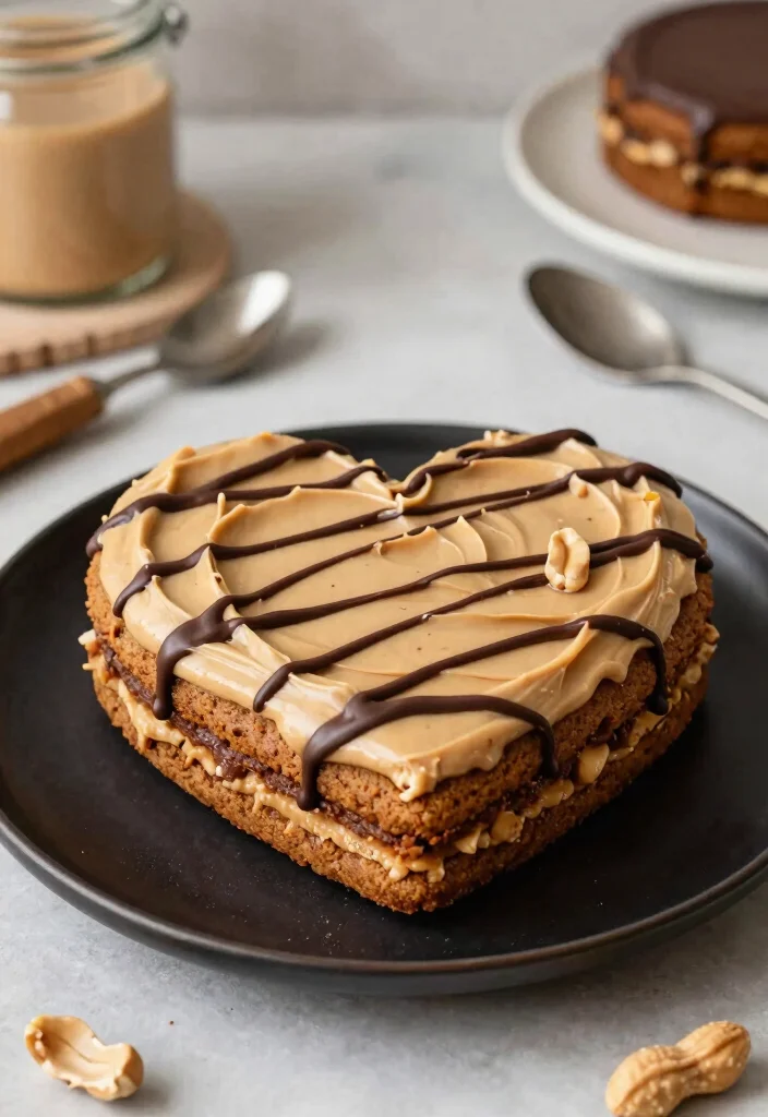 16 Heart Cookie Cake Ideas to Add Sweet Fun to Special Occasions - 6. Peanut Butter Cup Heart Cake 1