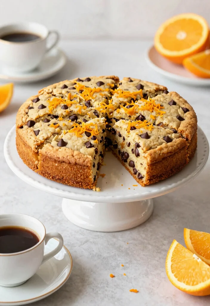 16 Orange Chocolate Cake Ideas Rich Citrus Flavor - 5. Orange Chocolate Chip Cookie Cake 1