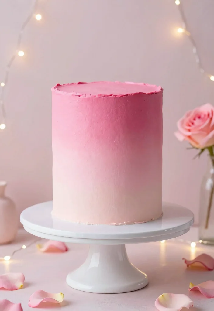16 Pink Cake Design Ideas Cute Feminine Aesthetic - 2. Ombre Pink Delight 1