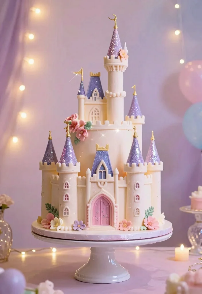 16 Pink Cake Design Ideas Cute Feminine Aesthetic - 7. Fairy Tale Castle Cake 1