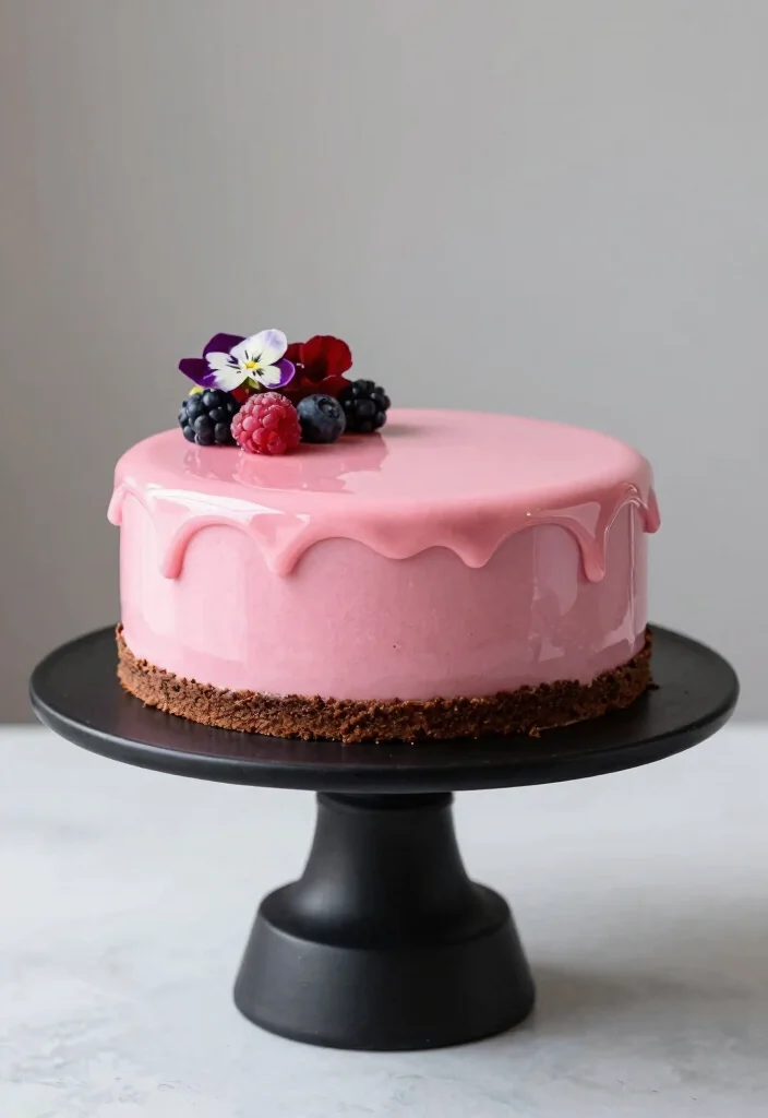 16 Pink Cake Design Ideas Cute Feminine Aesthetic - 8. Pink Chocolate Mousse Cake 1