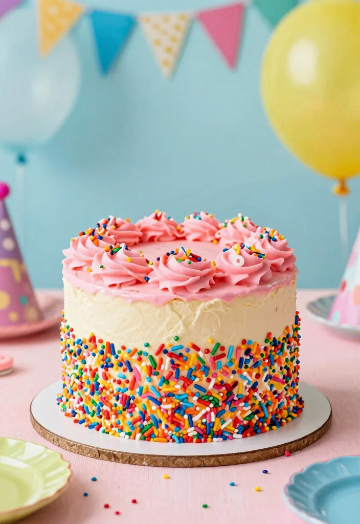 16 Pink Cocomelon Cake Ideas for Cute Kids Celebrations - 4. Cocomelon Confetti Cake 1