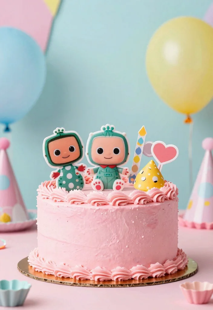 16 Pink Cocomelon Cake Ideas for Cute Kids Celebrations - 6. Sweet Pink Cream Cheese Cake 1