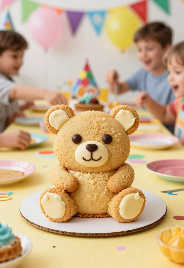 16 Teddy Bear Birthday Cake Ideas Soft Cute Style - 12. Teddy Bear Cookie Cake 1