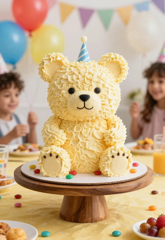 16 Teddy Bear Birthday Cake Ideas Soft Cute Style - 6. Teddy Bear Shaped Cake 1