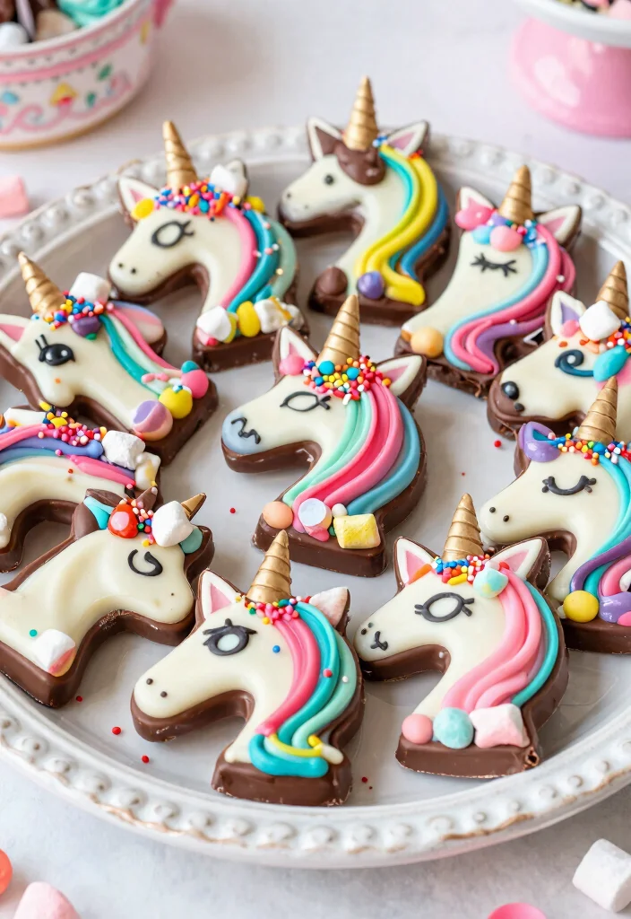 16 Unicorn Bento Cake Ideas Magical Mini Designs - 10. Unicorn Chocolate Bark 1