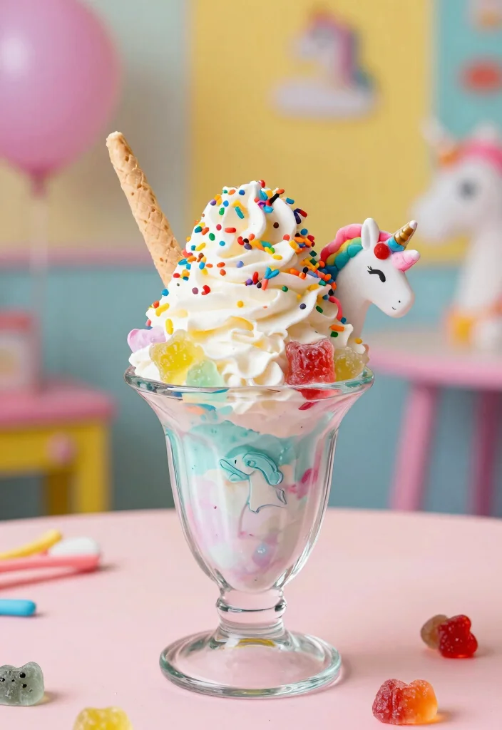 16 Unicorn Bento Cake Ideas Magical Mini Designs - 15. Unicorn Ice Cream Sundae 1