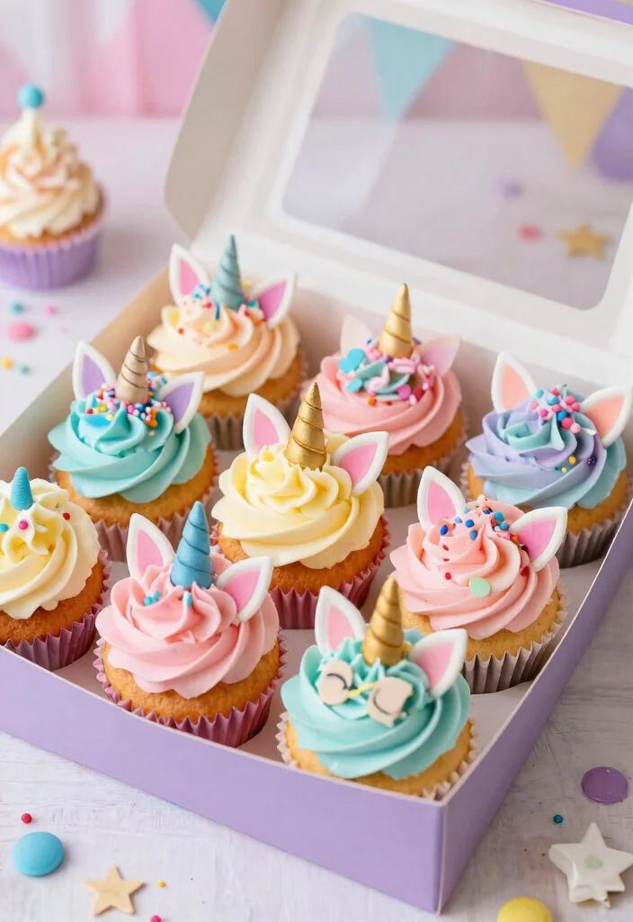 16 Unicorn Bento Cake Ideas Magical Mini Designs - 2. Unicorn Cupcake Bento Box 1