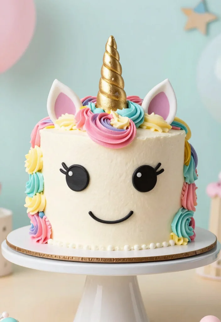 16 Unicorn Bento Cake Ideas Magical Mini Designs - 3. Unicorn Face Cake 1