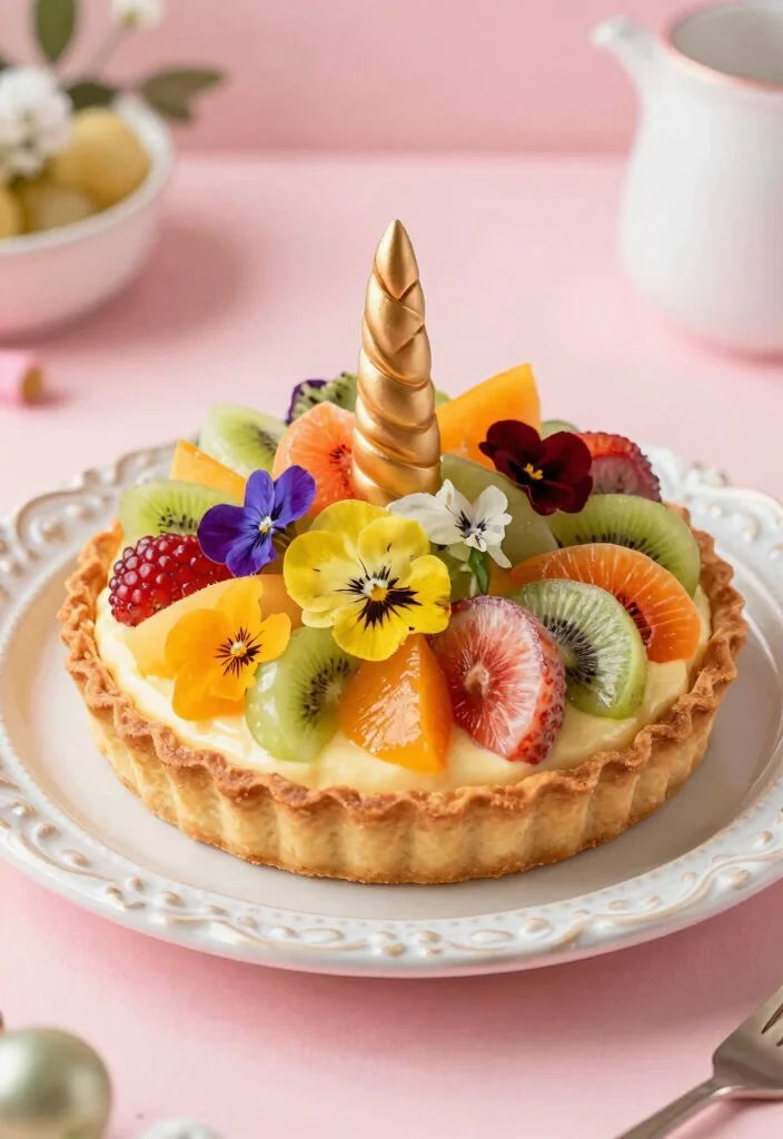 16 Unicorn Bento Cake Ideas Magical Mini Designs - 9. Unicorn Fruit Tart 1