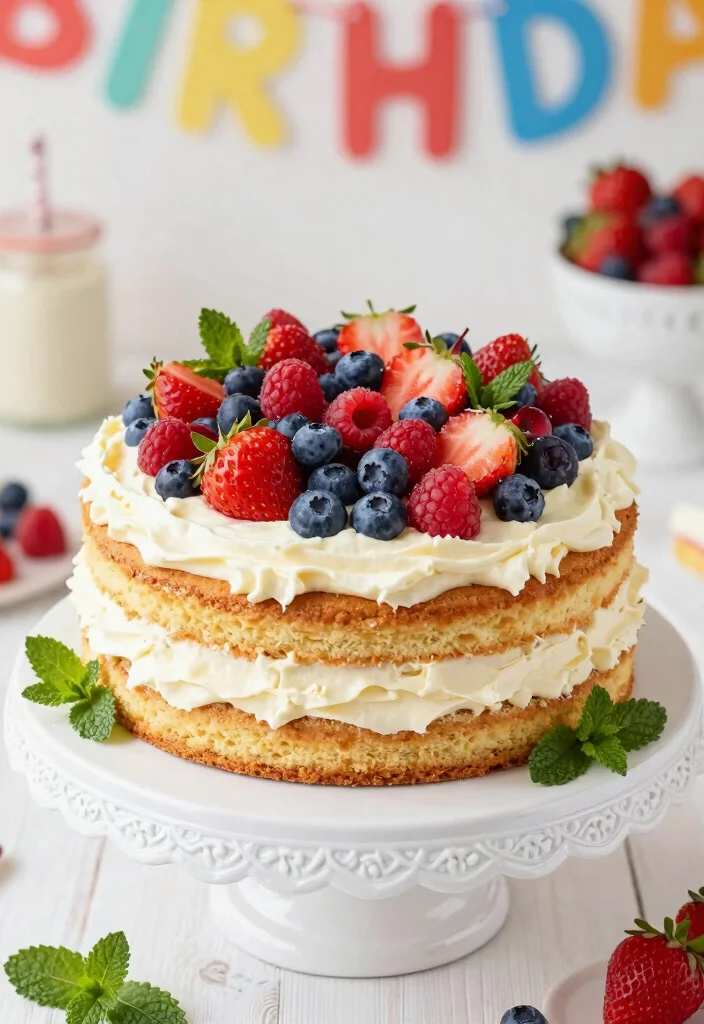 17 Berry First Birthday Cake Ideas Sweet Fruity Smash - 1. Berry Delight Cake 1