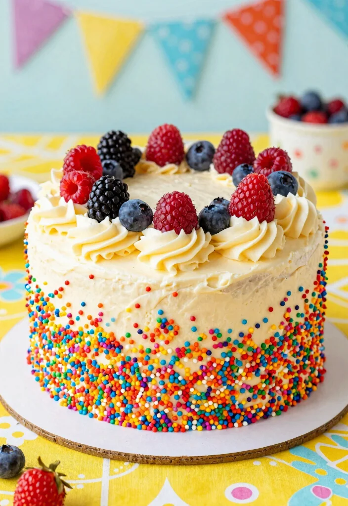 17 Berry First Birthday Cake Ideas Sweet Fruity Smash - 13. Berry Funfetti Cake 1