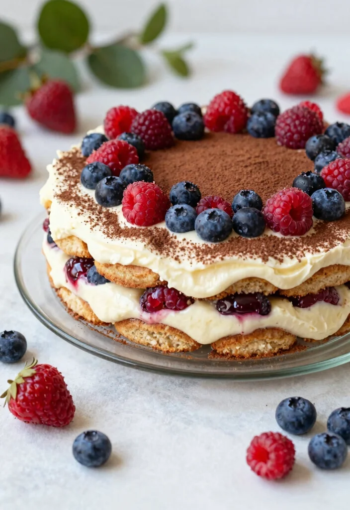17 Berry First Birthday Cake Ideas Sweet Fruity Smash - 14. Berry Tiramisu Cake 1