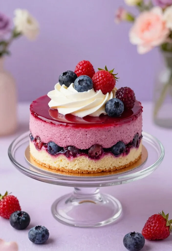 17 Berry First Birthday Cake Ideas Sweet Fruity Smash - 17. Berry Mousse Cake 1