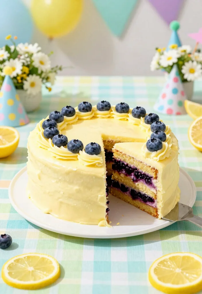 17 Berry First Birthday Cake Ideas Sweet Fruity Smash - 4. Blueberry Lemonade Cake 1