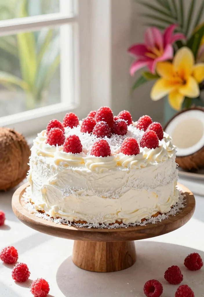 17 Berry First Birthday Cake Ideas Sweet Fruity Smash - 6. Raspberry Coconut Cake 1