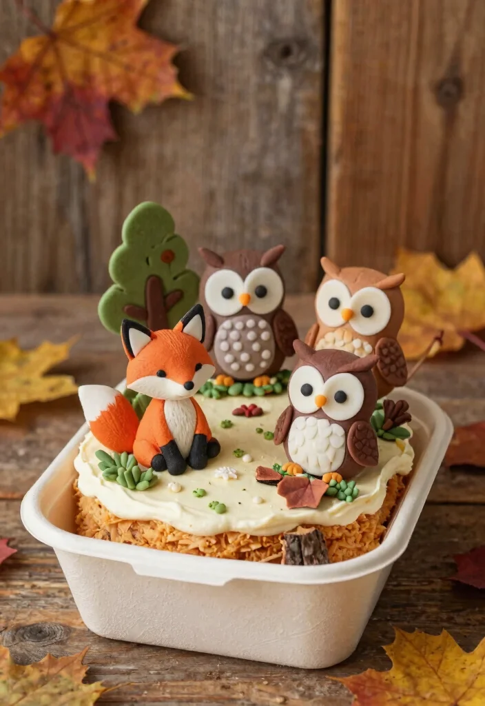 17 Birthday Bento Cake Ideas for Cute Personal Celebrations - 11. Woodland Creature Bento Cake 1