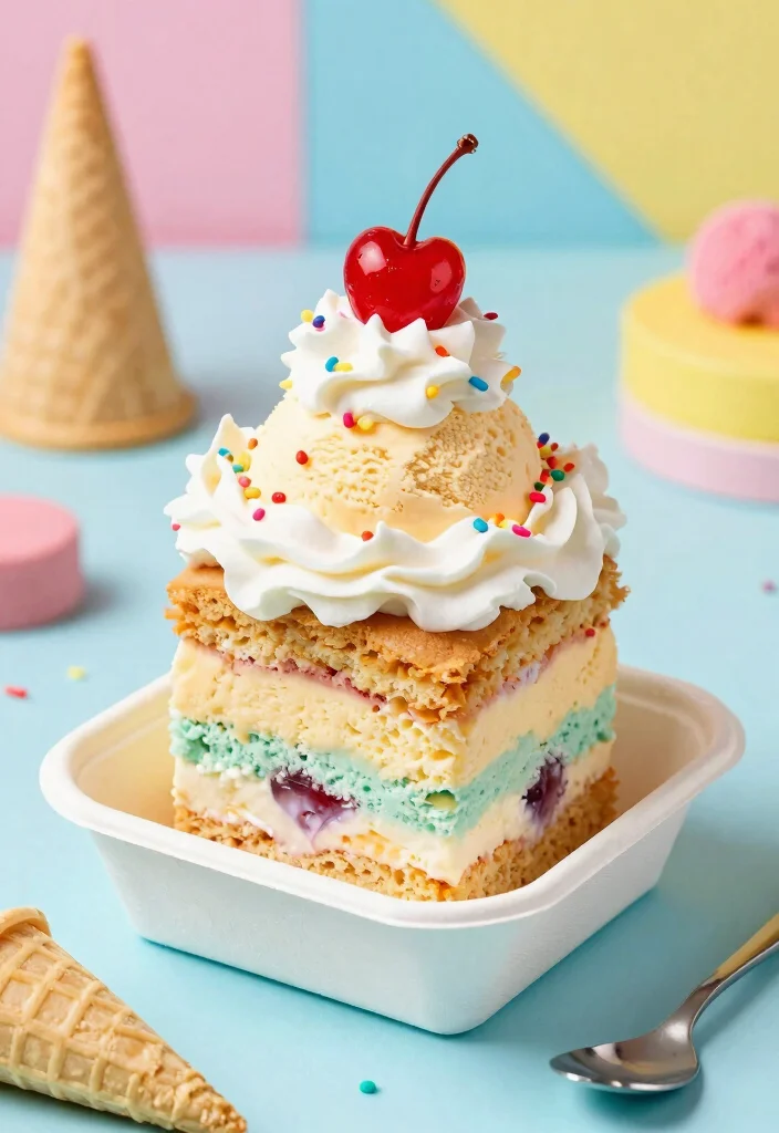 17 Birthday Bento Cake Ideas for Cute Personal Celebrations - 16. Ice Cream Sundae Bento Cake 1