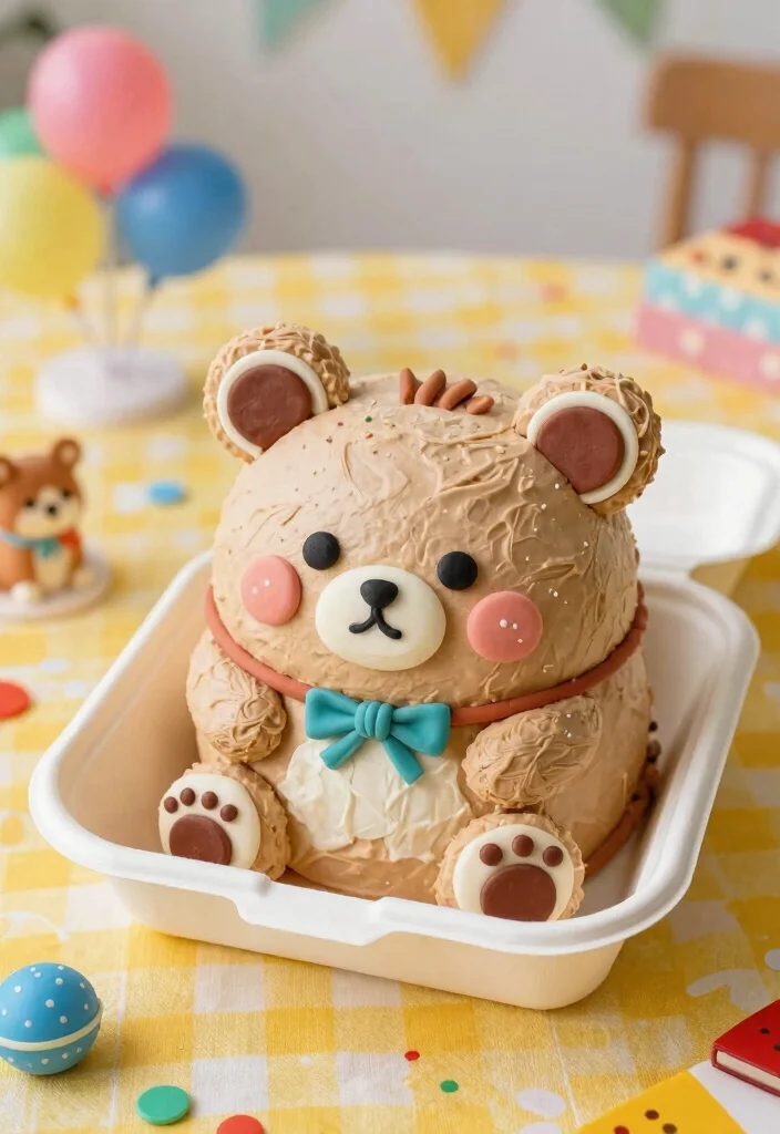17 Birthday Bento Cake Ideas for Cute Personal Celebrations - 2. Cute Animal-Shaped Bento Cake 1