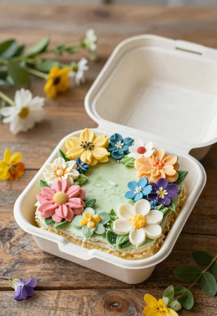 17 Birthday Bento Cake Ideas for Cute Personal Celebrations - 4. Flower Garden Bento Cake 1