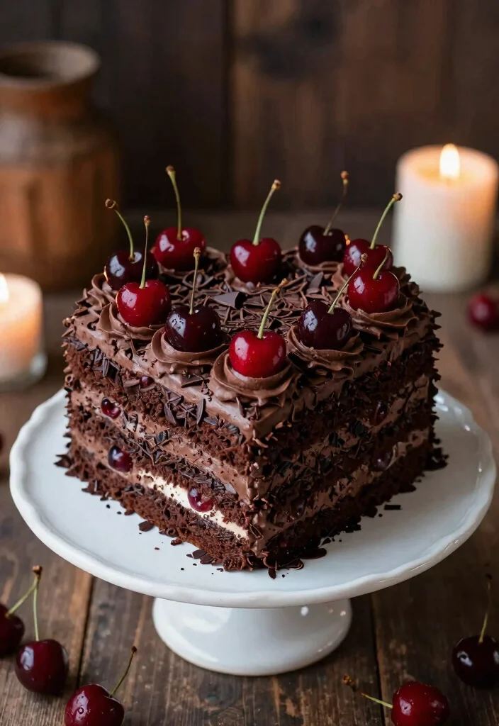 17 Black Vintage Heart Cake Ideas Dark Romantic Style - 10. Black Forest Heart Cake 1