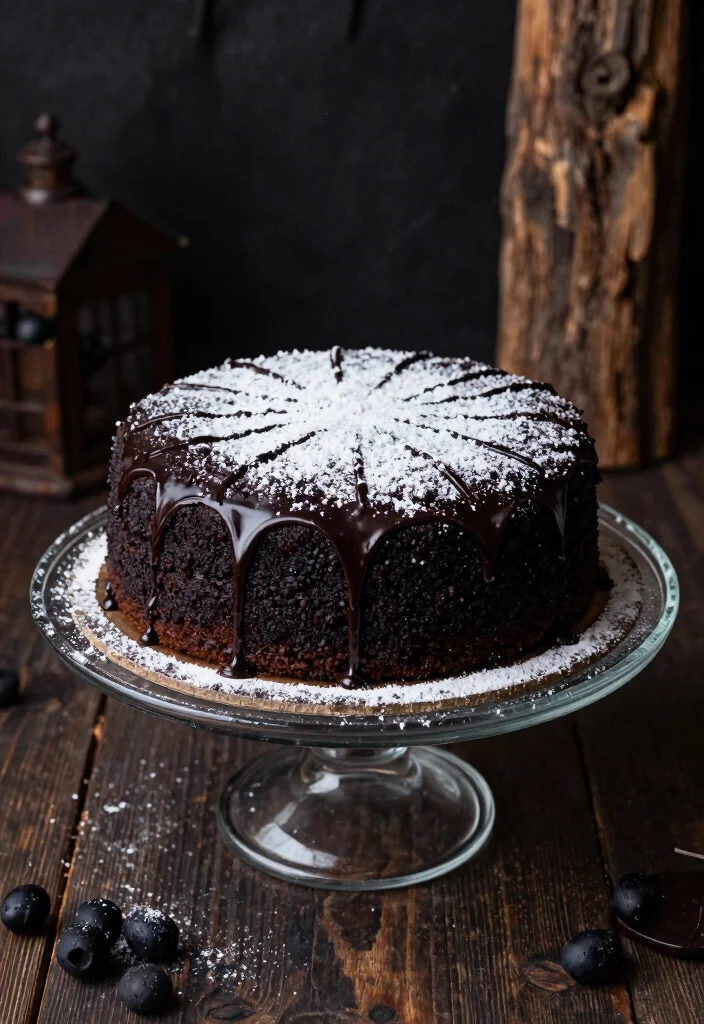 17 Black Vintage Heart Cake Ideas Dark Romantic Style - 17. Black Olive Oil Cake 1
