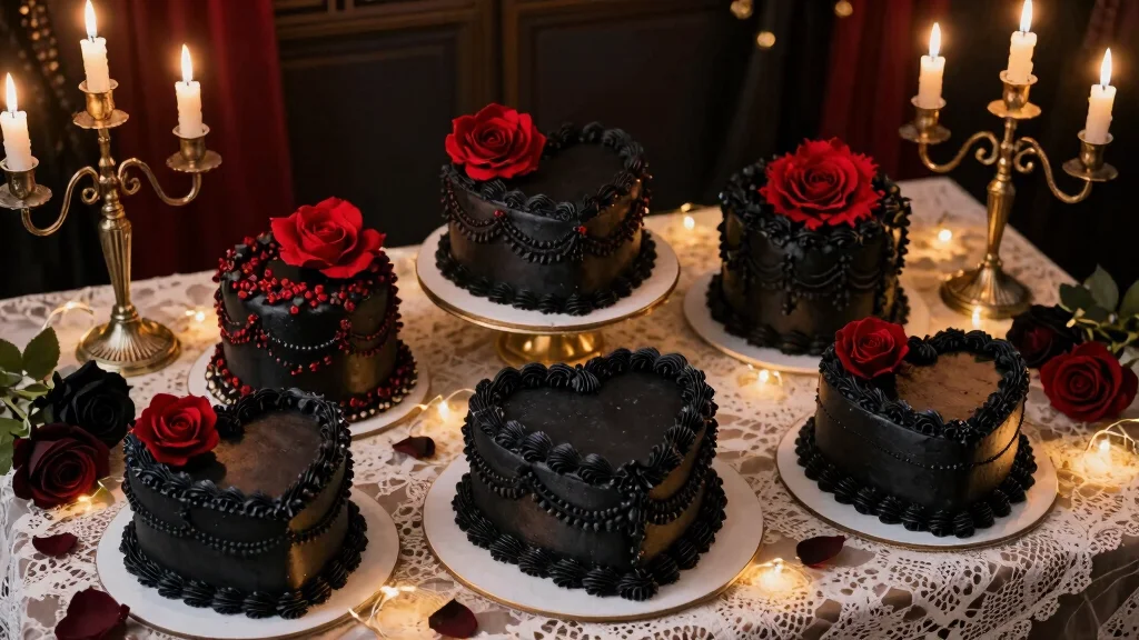 17 Black Vintage Heart Cake Ideas Dark Romantic Style