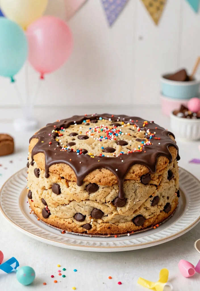 17 Cake for 18th Birthday Girl Ideas Glam Sweet Designs - 10. Chocolate Chip Cookie Cake 1