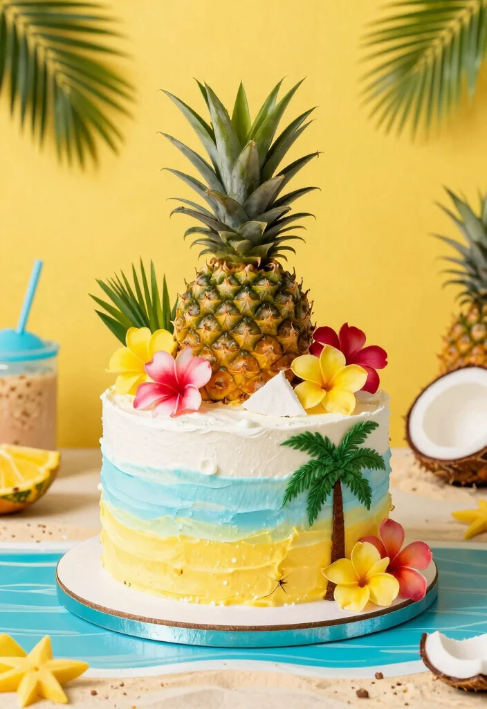 17 Cake for 18th Birthday Girl Ideas Glam Sweet Designs - 17. Tropical Paradise Cake 1