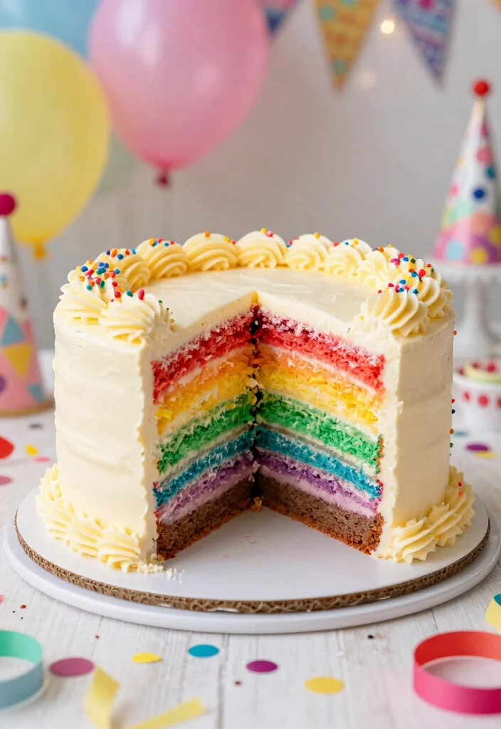 17 Cake for 18th Birthday Girl Ideas Glam Sweet Designs - 4. Ombre Rainbow Cake 1