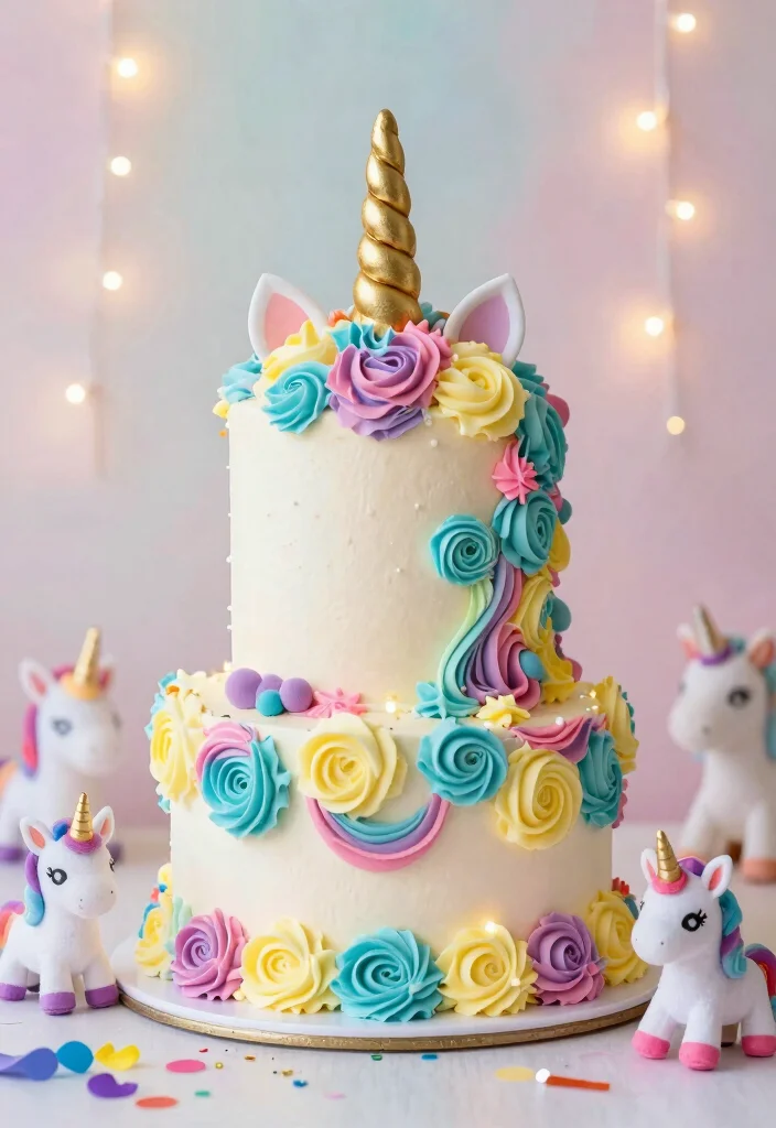 17 Cake for 18th Birthday Girl Ideas Glam Sweet Designs - 5. Unicorn Fantasy Cake 1