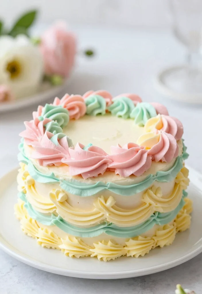 17 Desain Bento Cake Aesthetic Ideas Clean Modern Style - 1. Pastel Piped Perfection 1
