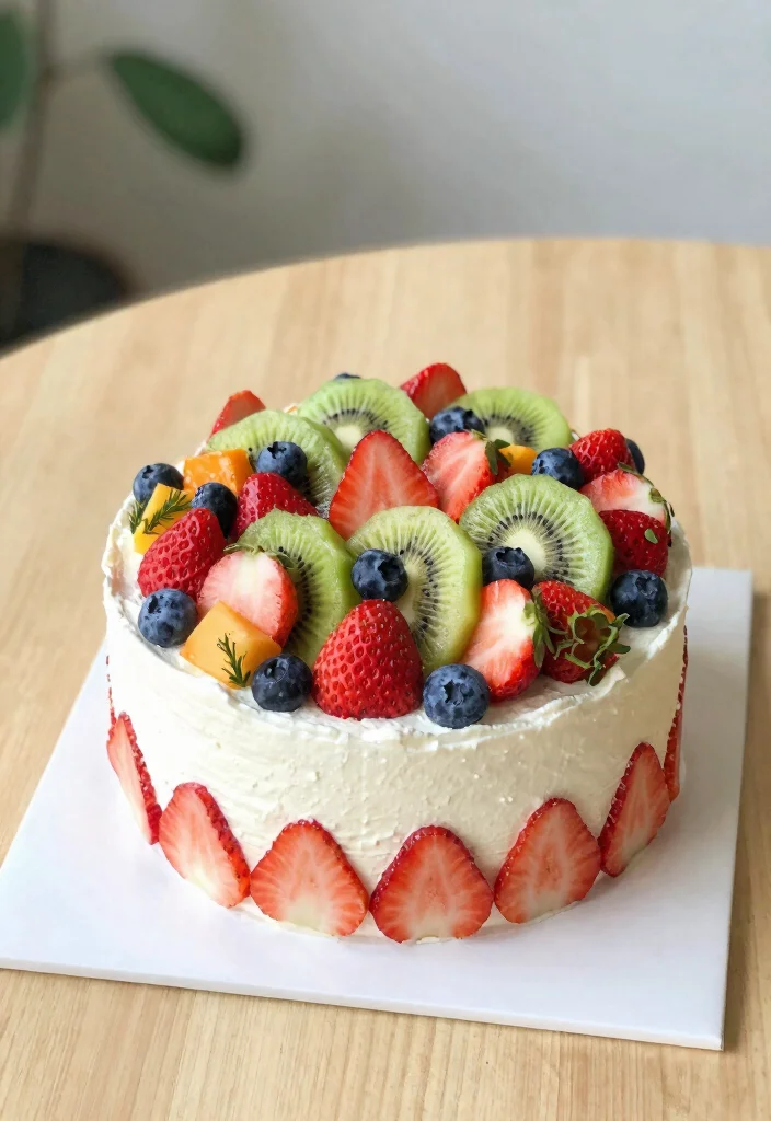 17 Desain Bento Cake Aesthetic Ideas Clean Modern Style - 9. Fruit-tastic Bento Cake 1