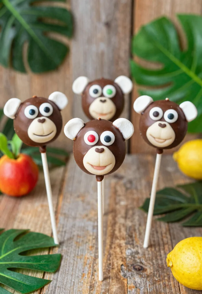 17 Jungle Cake Pops Ideas: Wild Party Desserts for Your Tropical Bash - 1. Adorable Monkey Cake Pops 1