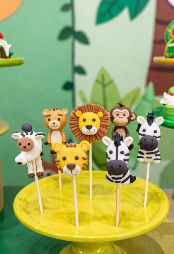 17 Jungle Cake Pops Ideas: Wild Party Desserts for Your Tropical Bash - 10. Jungle Animal Mix Cake Pops 1