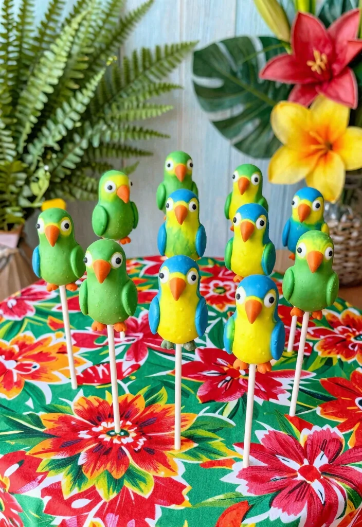 17 Jungle Cake Pops Ideas: Wild Party Desserts for Your Tropical Bash - 3. Playful Parrot Cake Pops 1